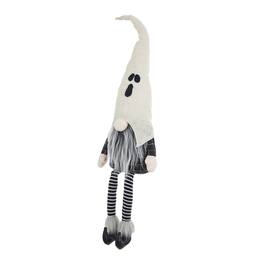 Boyel Living - Large Halloween Sitting Gnome with Ghost Hat Seasonal Home Decor - Black White