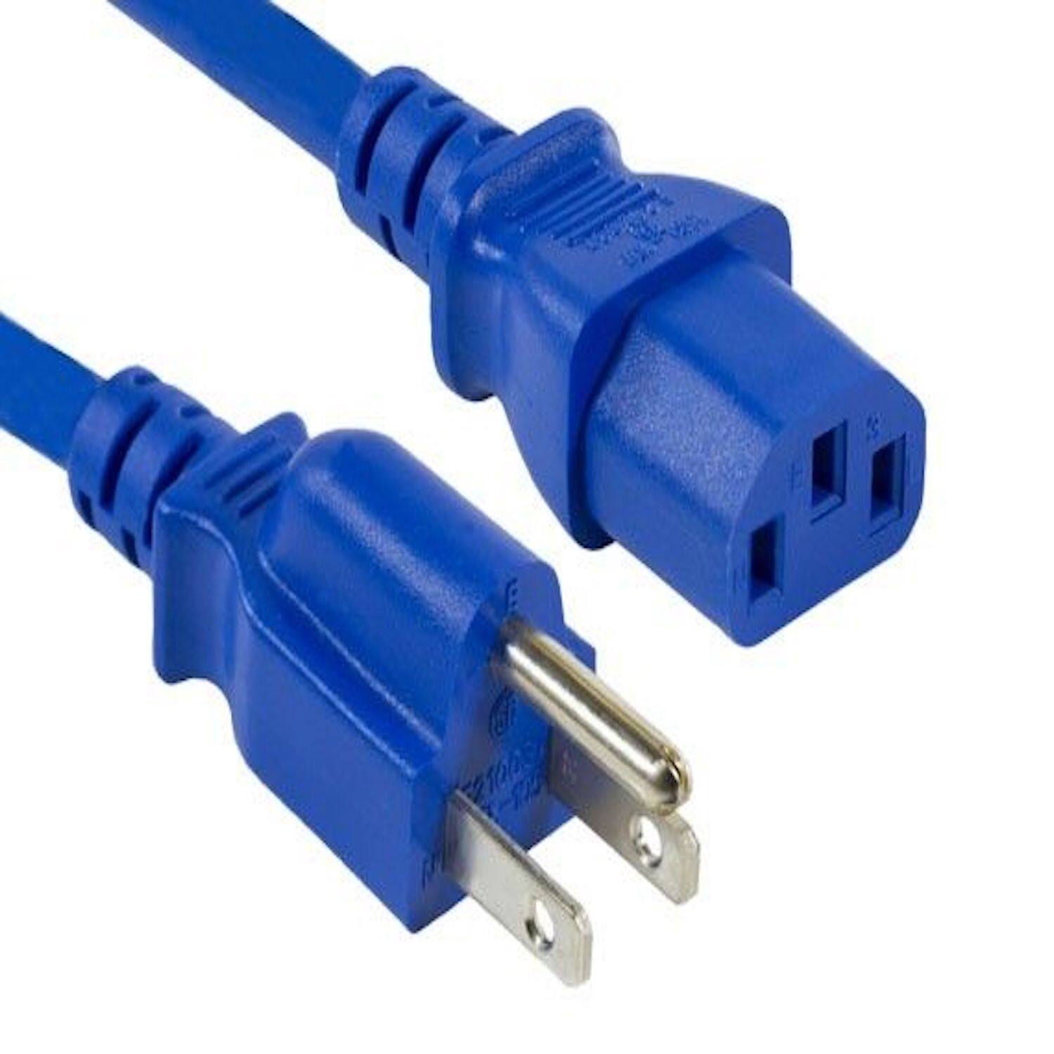 Left. Sanoxy - SANOXY Cables and Adapters; 4 PACK of 2ft 18 AWG Universal Power Cord IEC320 C13 to NEMA 5-15P, Blue - Blue.
