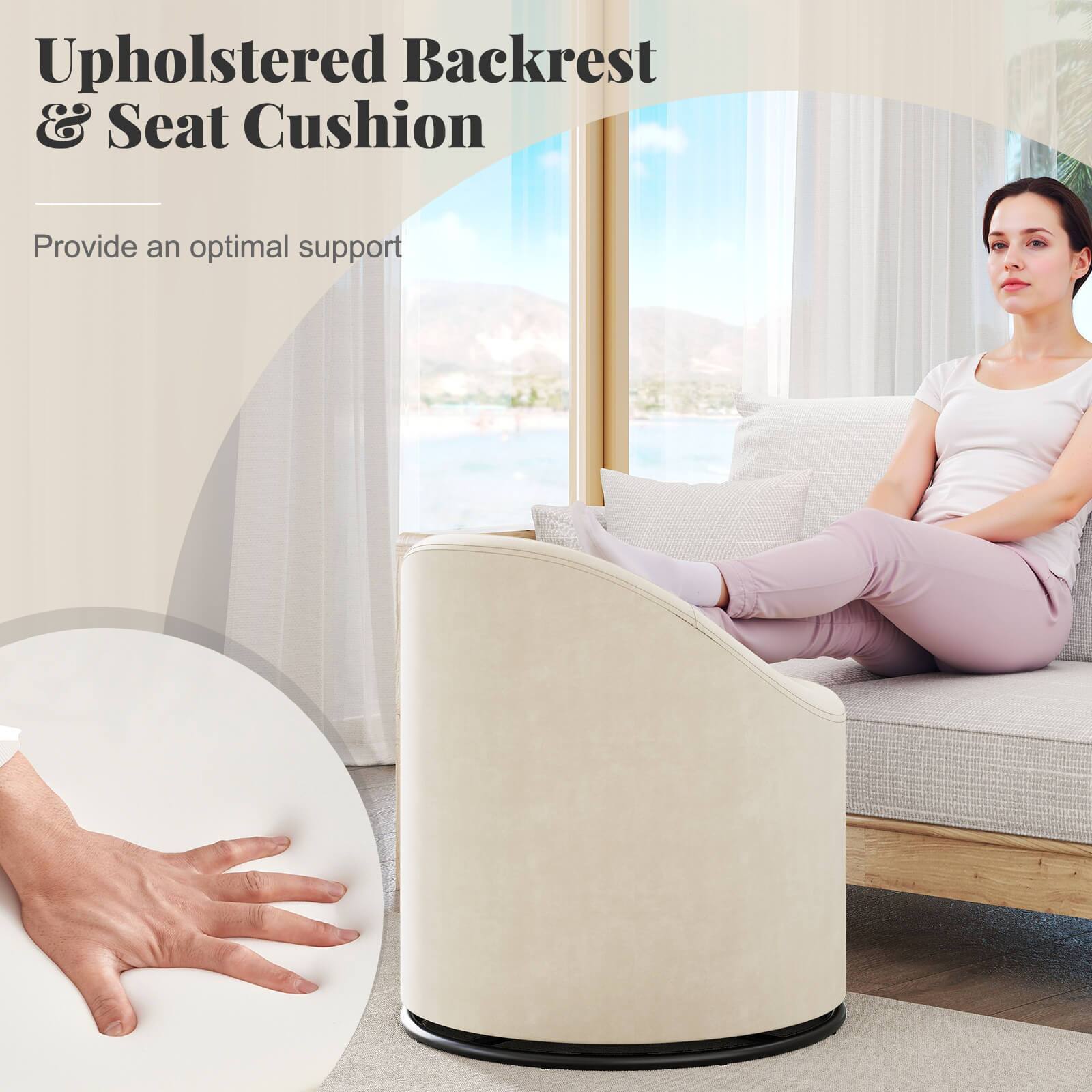 Upholstered Backrest & Seat Cushion  
Provide an optimal support