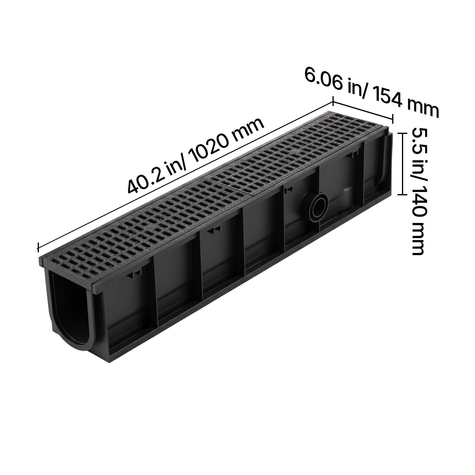 40.2 in/ 1020 mm  
6.06 in/ 154 mm  
5.5 in/ 140 mm