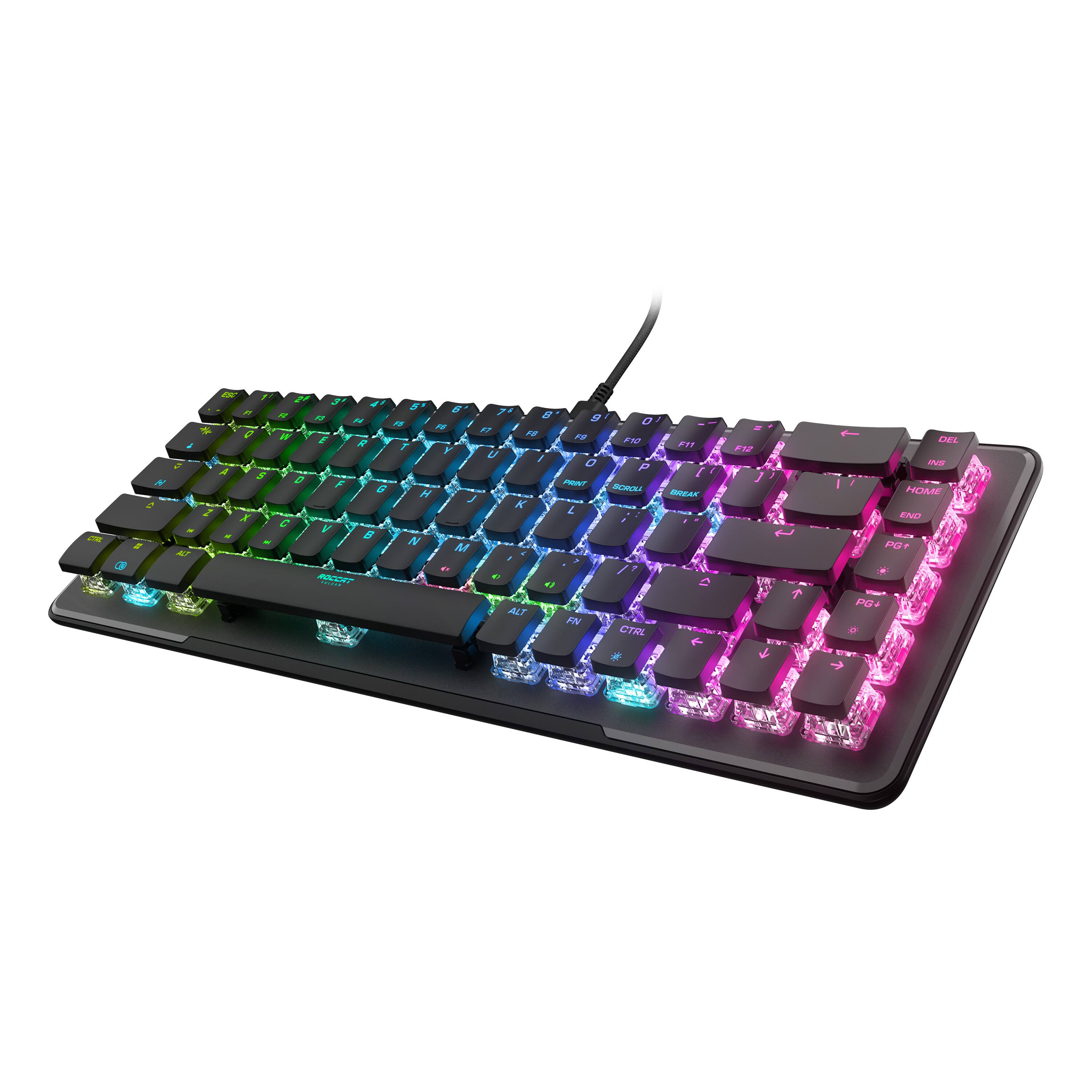 Angle. ROCCAT - Vulcan II Mini – 65% Wired Gaming Keyboard With Customizable AIMO RGB Illumination - Black.