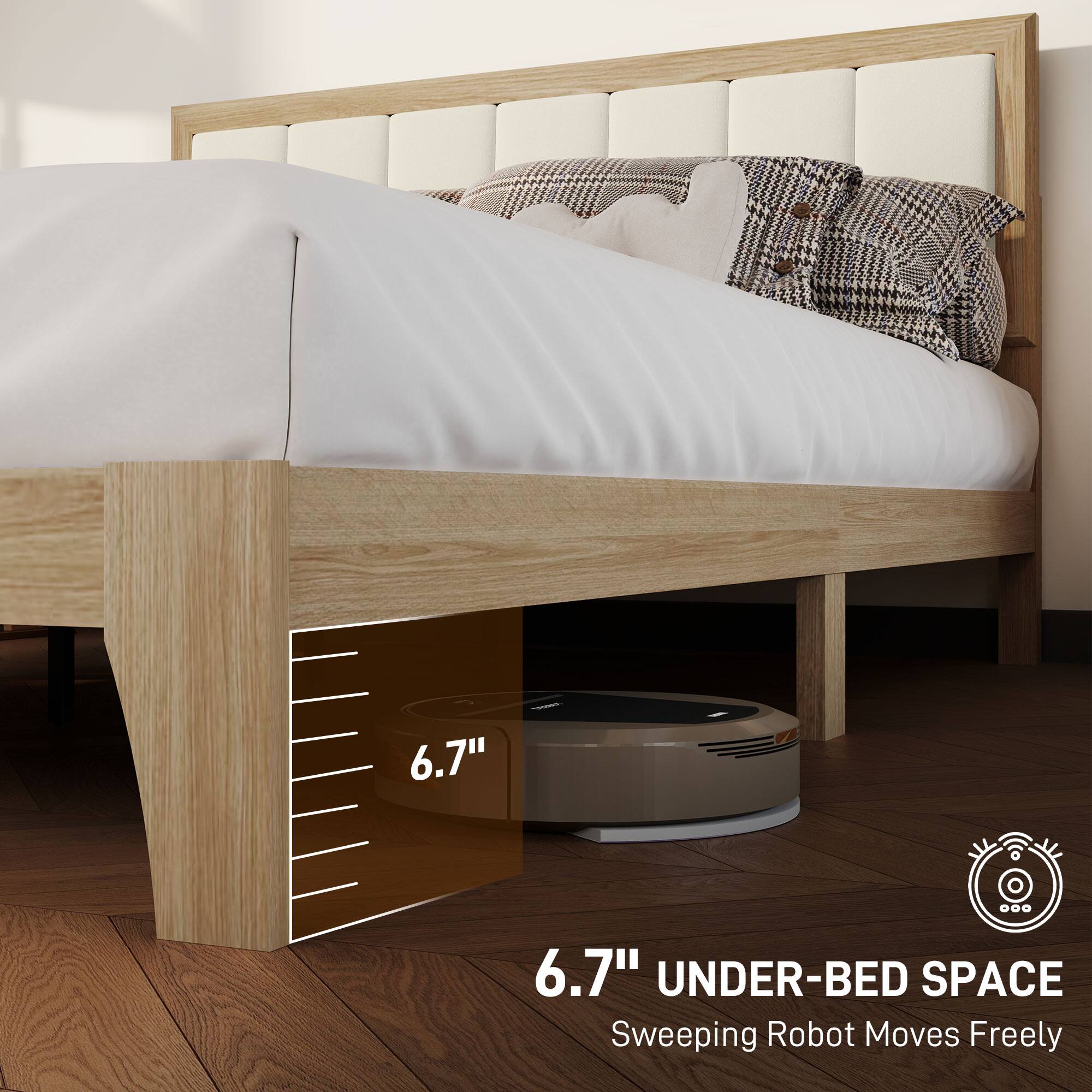 6.7" UNDER-BED SPACE  
Sweeping Robot Moves Freely