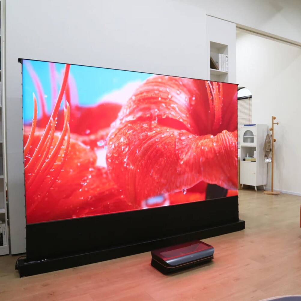 Alt View 18. AWOL Vision - ALR-F210C 100" Motorized Floor Rising ALR Ultra Short Throw Projector Screen, 4K/8K 3D - Black.