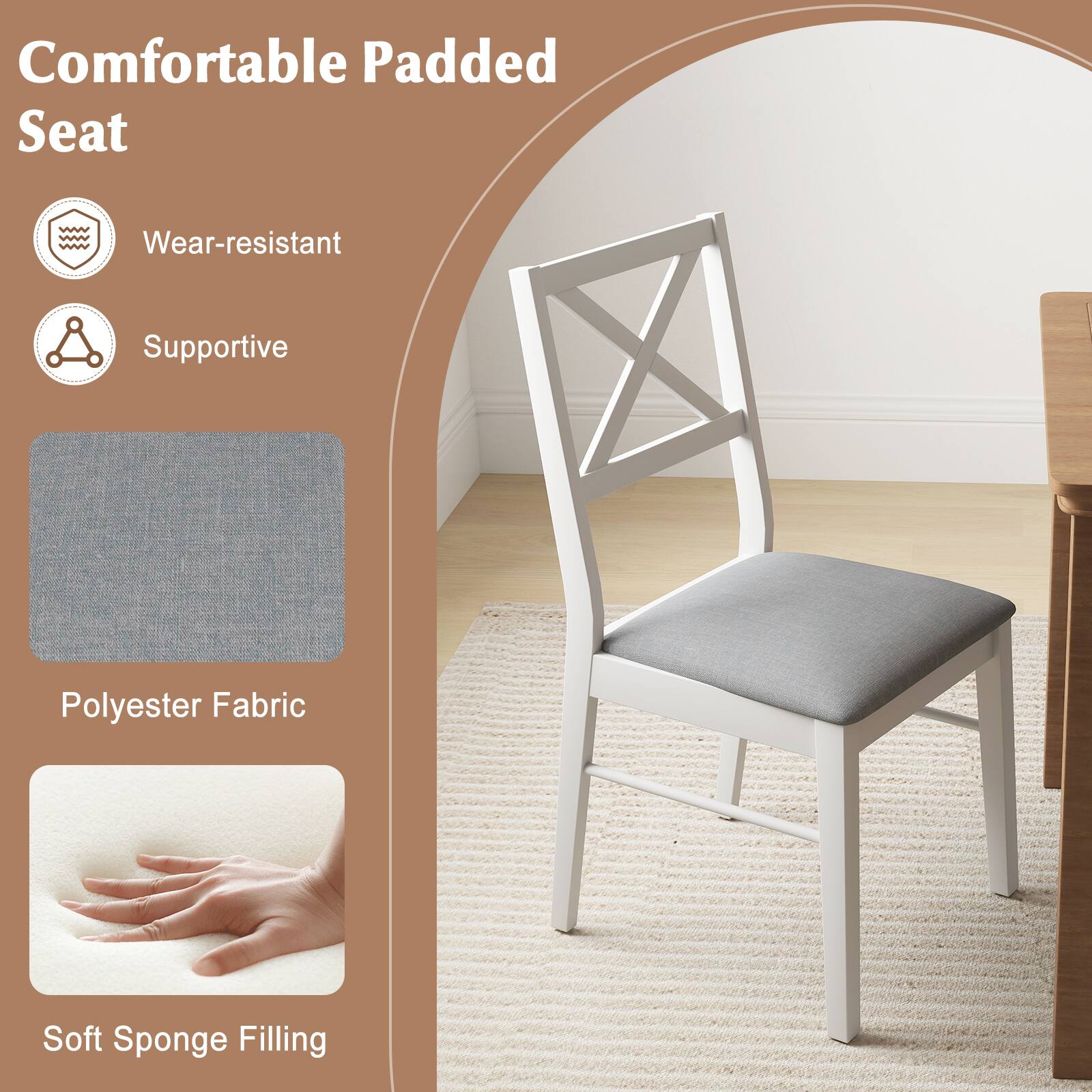 Comfortable Padded Seat

- Wear-resistant
- Supportive

Polyester Fabric

Soft Sponge Filling