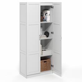 Furinno - Robin Multipurpose Storage Cabinet, Pantry Cabinet, Kitchen Cabinet with 2 Doors, 30W - White