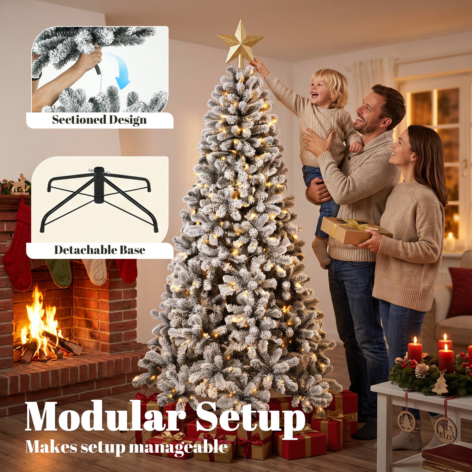 Sectioned Design  
Detachable Base  
Modular Setup Makes setup manageable