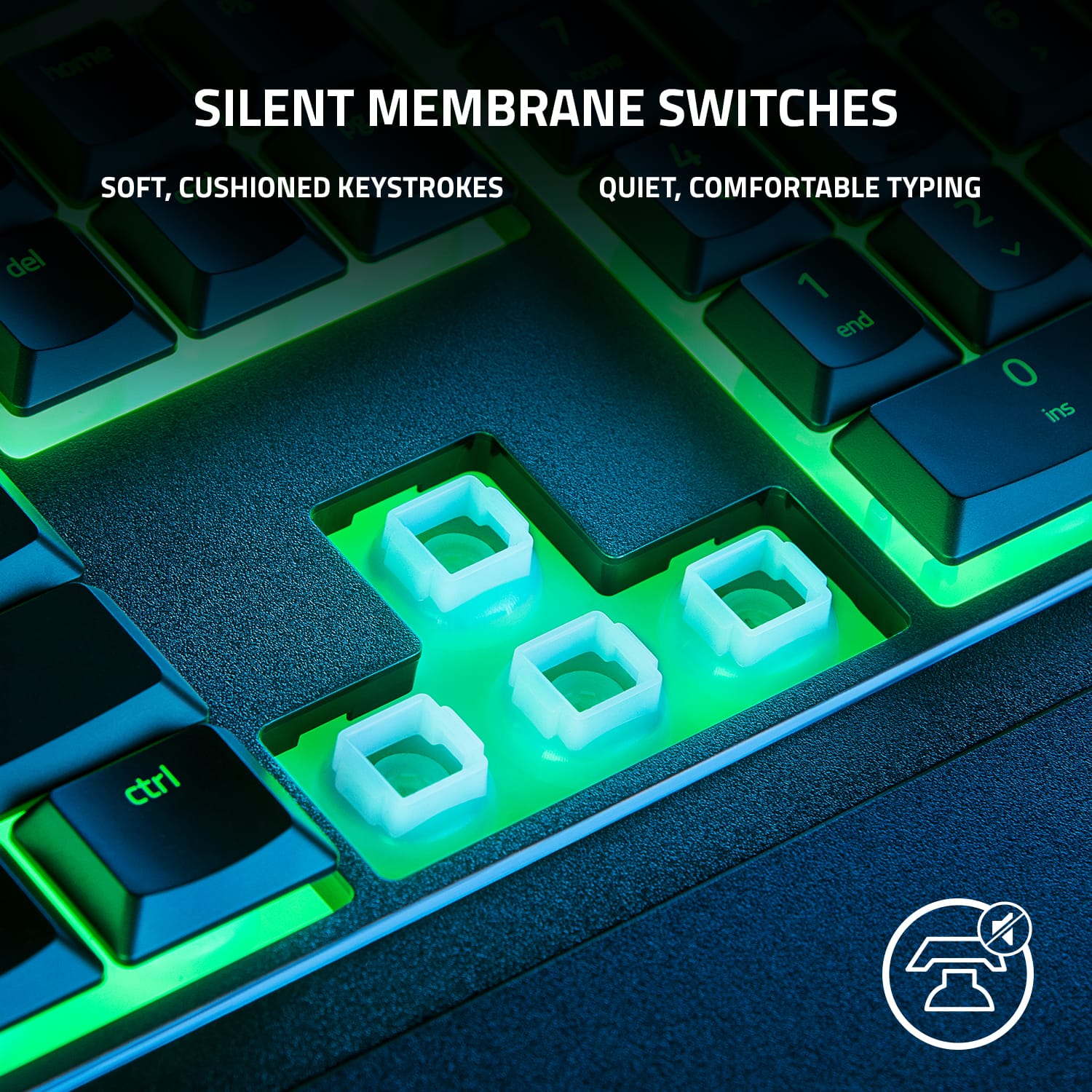 Silent Membrane Switches: Soft, Cushioned Keystrokes; Quiet, Comfortable Typing.