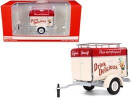 Motorcity Classics - Travel Trailer Top Pause and Refresh Yourself Drink Delicious Coca-Cola 1/24 & by Motor City Classics - Cream with Red