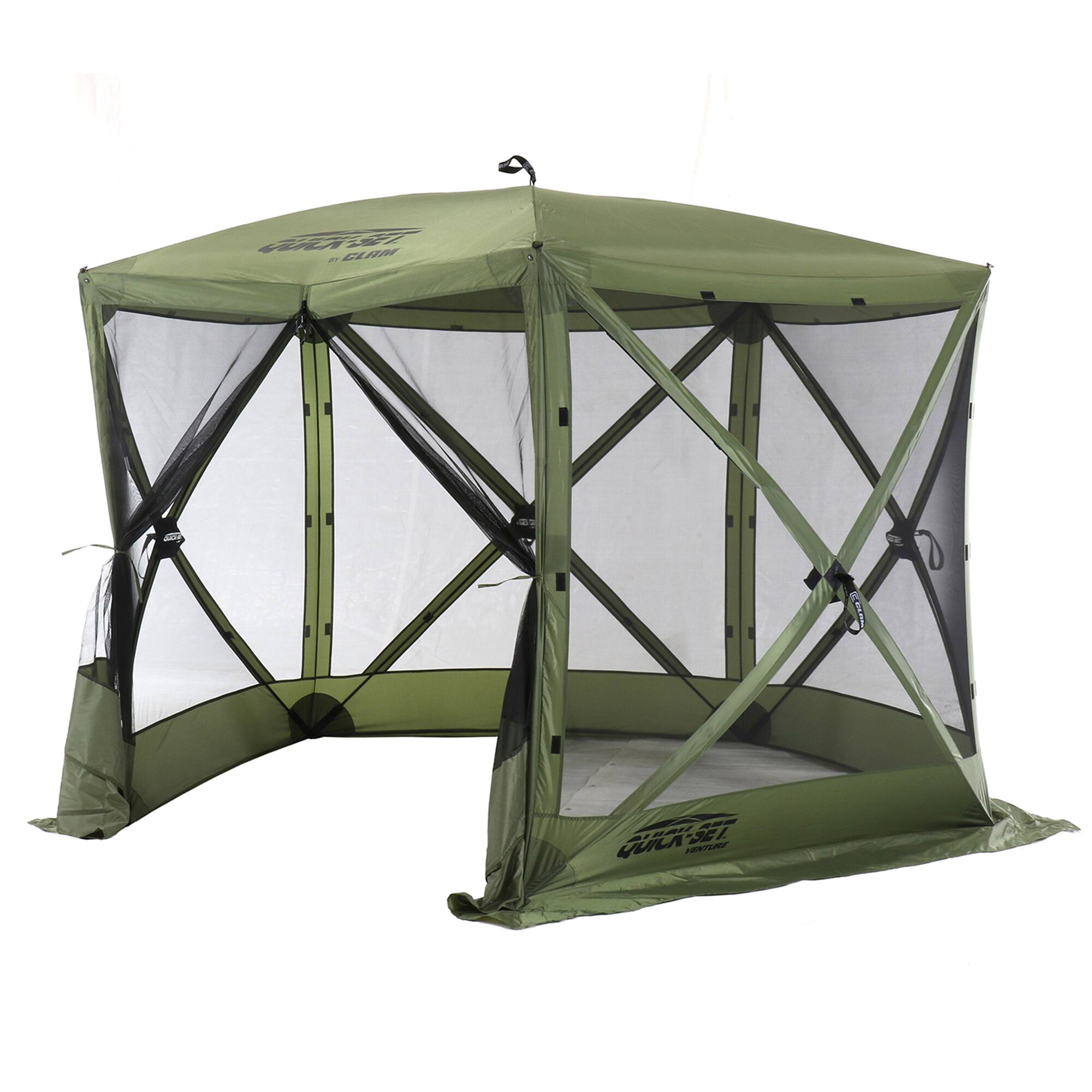 Clam - Quick-Set Venture 9 x 9 Foot Portable Outdoor Camping Canopy Shelter - Green