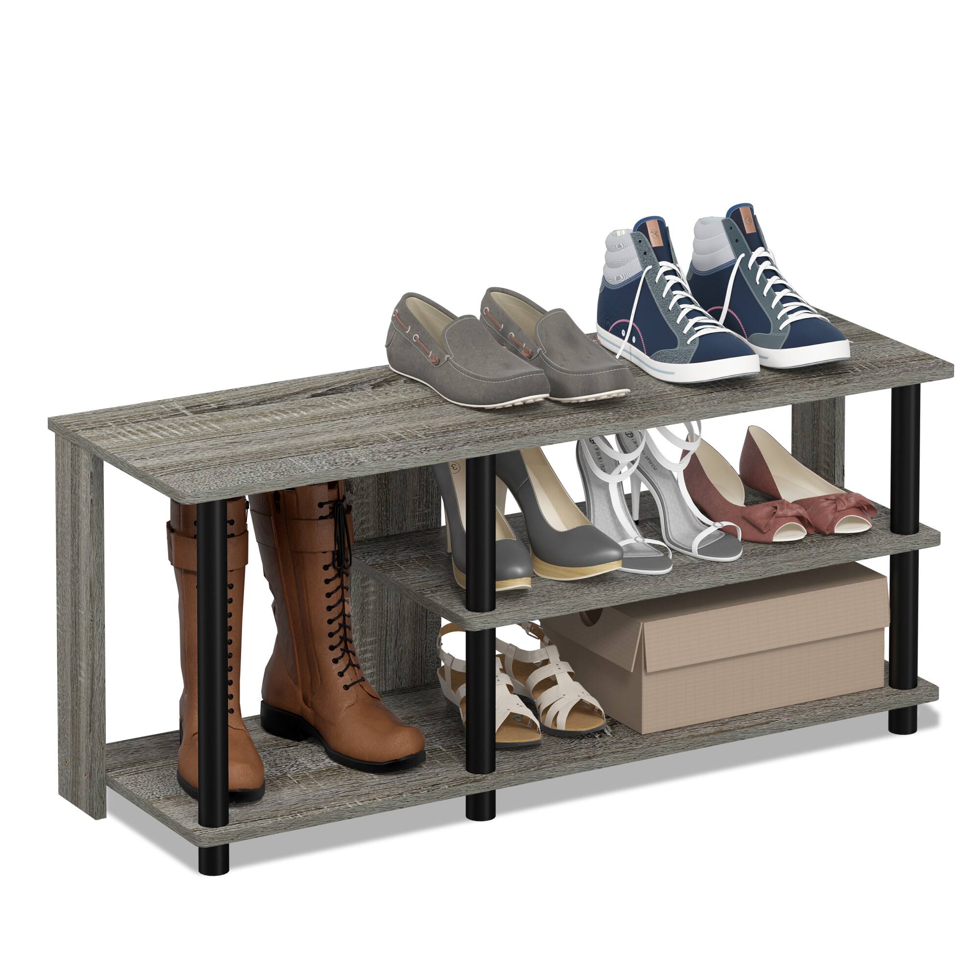 Alt View 3. Furinno - Turn-N-Tube Compact Multi Storage Shoe Rack - French Oak.