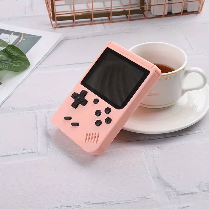 Back. Link - Link Handheld Video Game Console 400 Classic Retro Games Portable Can Connect To TV Two Players Rechargeable Battery - Pink.