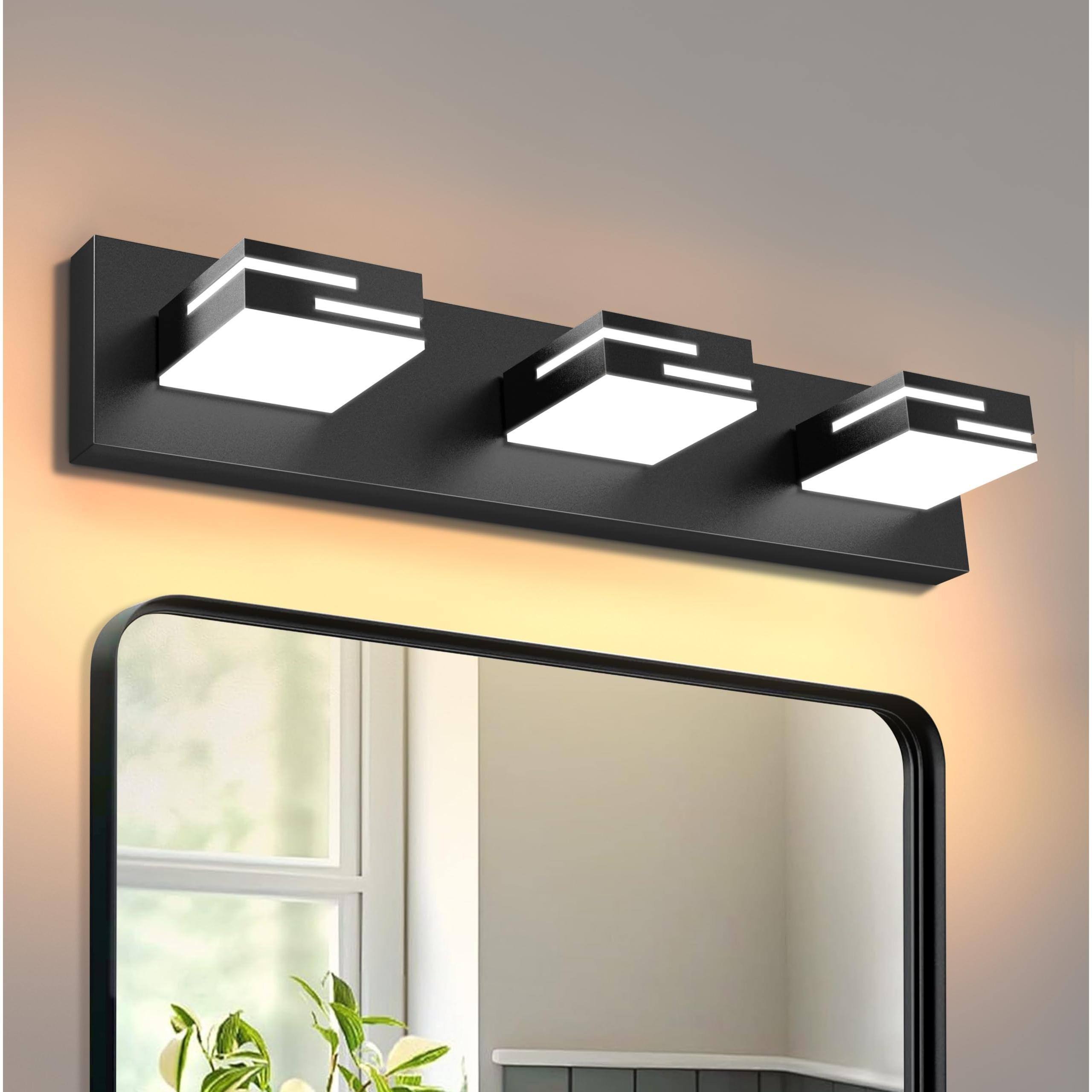 Earthley Blooms - Led Modern Bathroom Vanity Light Fixtures 3-light 5cct Dimmable Matte Lights For Lighting Over Mirror Wit - Black-5CCT-Dimmable-8-Light, 55-inch