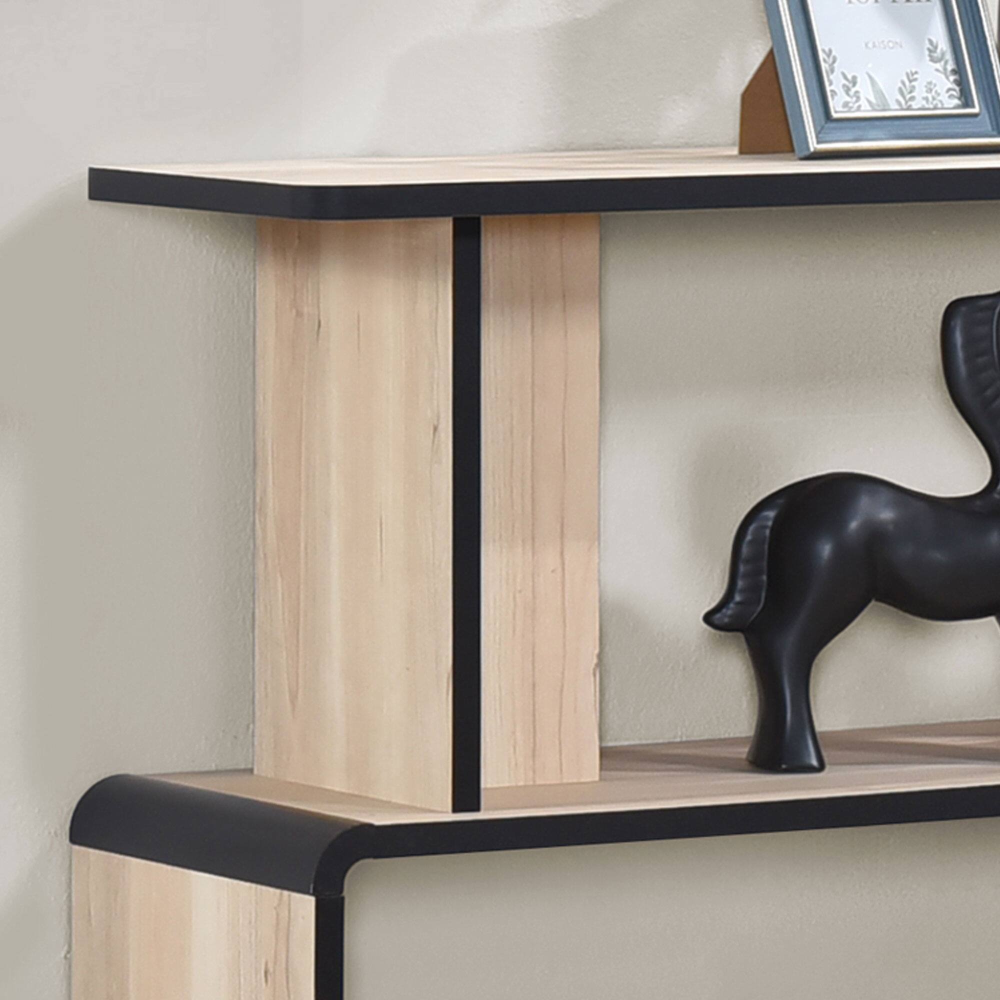 Kings Brand Furniture Nathan Modern Wooden Bookcase in Asymmetrical ...
