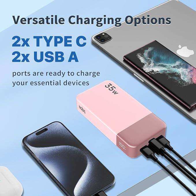 Versatile Charging Options  
2x TYPE C  
2x USB A  
ports are ready to charge your essential devices  
35w  
1000
