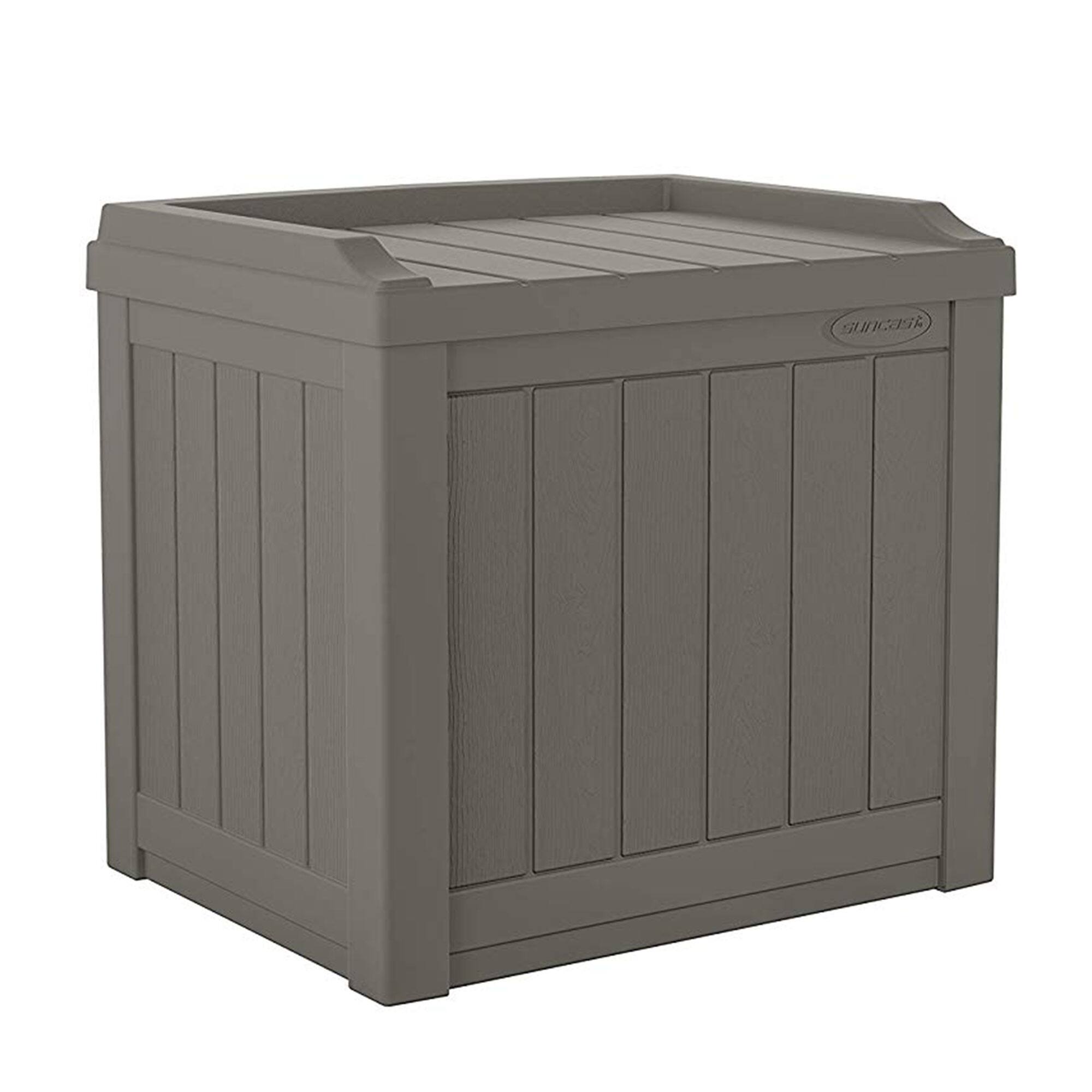 Alt View 4. Suncast - Suncast 22 Gallon Outdoor Patio Small Deck Box with Storage Seat, Stone (4 Pack) - Stoney.