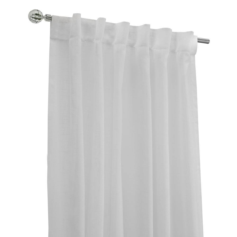 Left. Commonwealth Home Fashions - Habitat Alicante Sheer Dual Header Slub Sheer Fabric Curtain Panel for Brighten Any Living Space 52" x 95" White - White.
