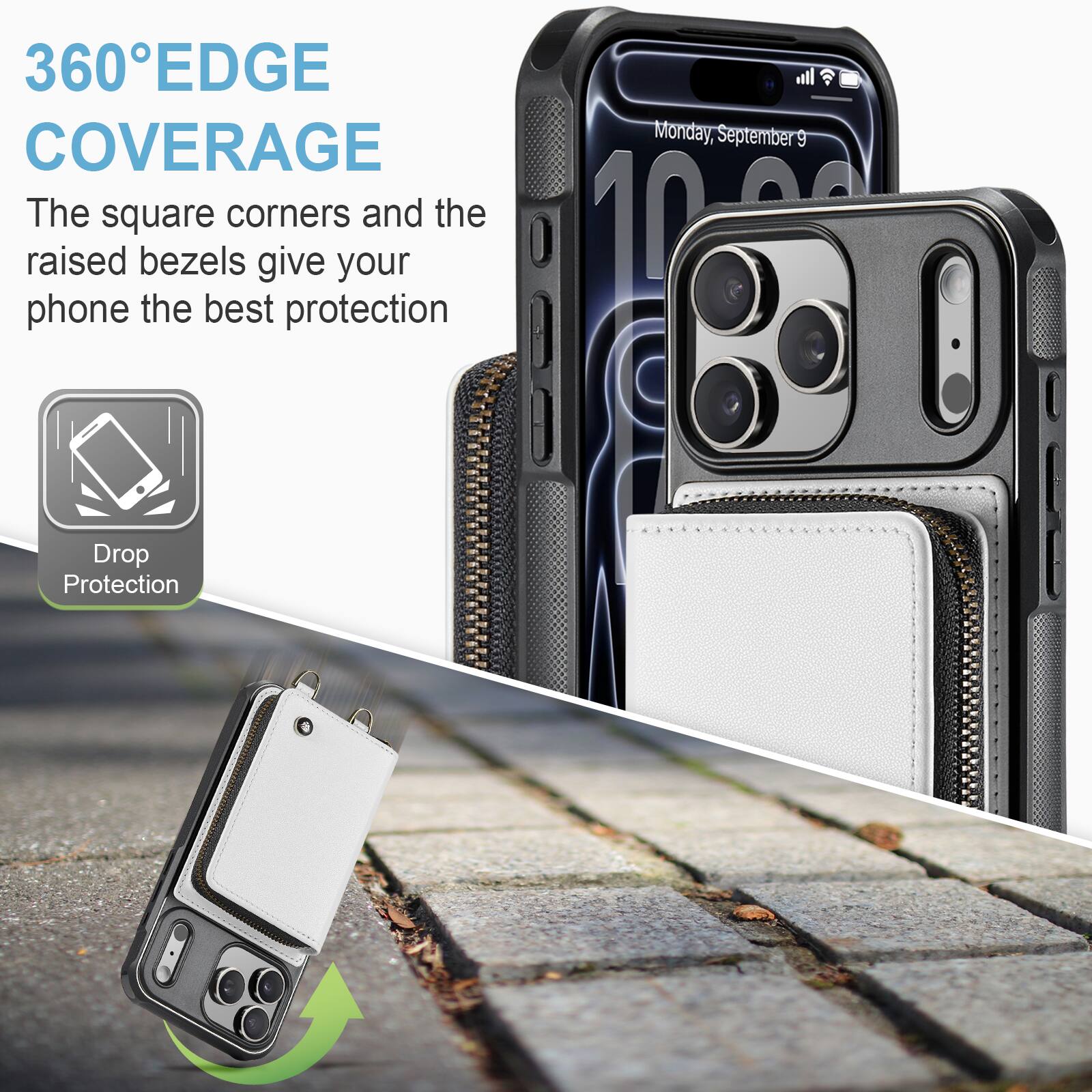 360° EDGE COVERAGE

The square corners and the raised bezels give your phone the best protection

Monday, September 9

Drop Protection