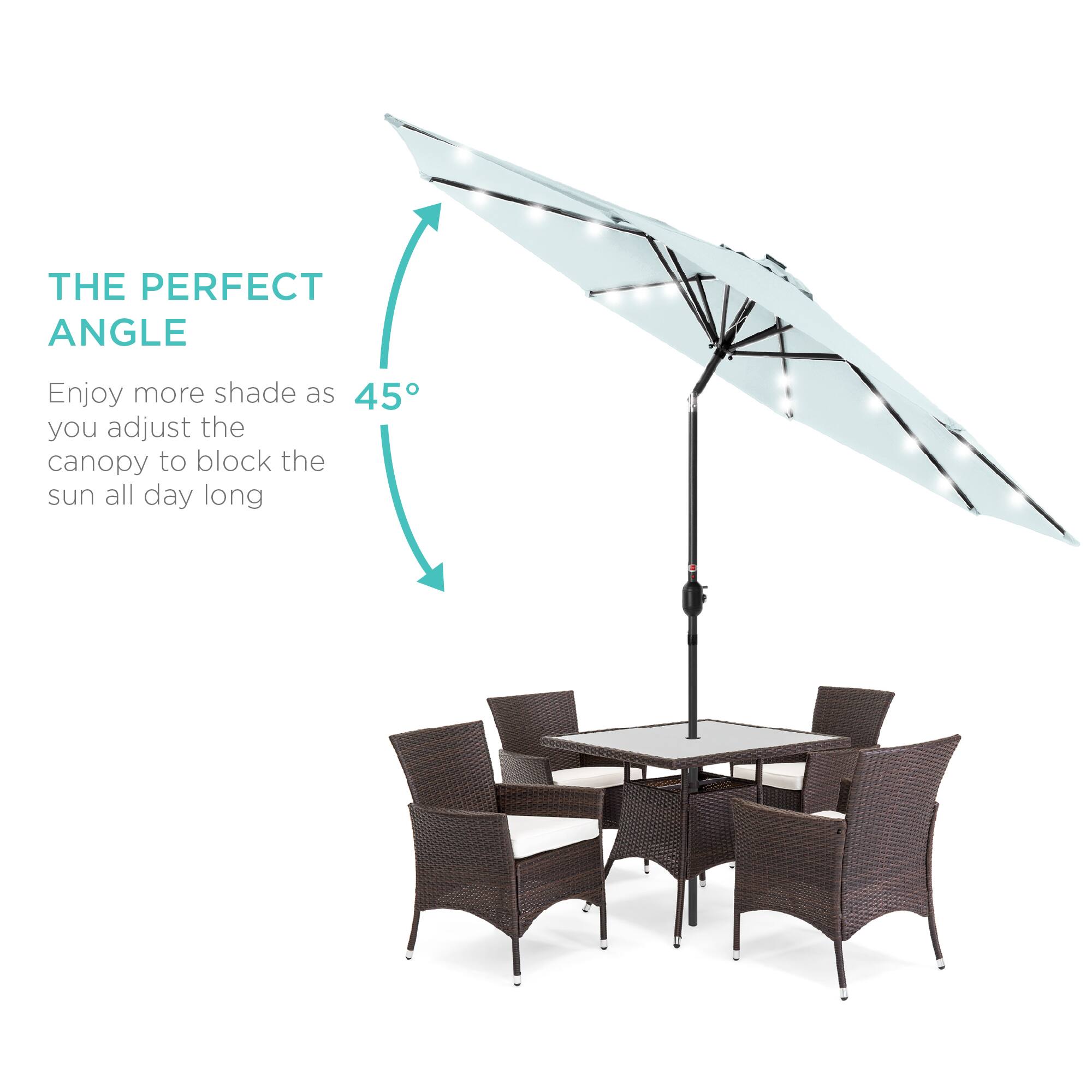 The perfect angle. Enjoy more shade as you adjust the canopy to block the sun all day long.