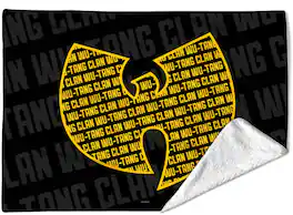 PopMarket - Wu-Tang Clan - Rocksax - Wu-Tang Clan - Logo Repeat - Sherpa Fleece Blanket (60 in x 80 in) - Multicolor