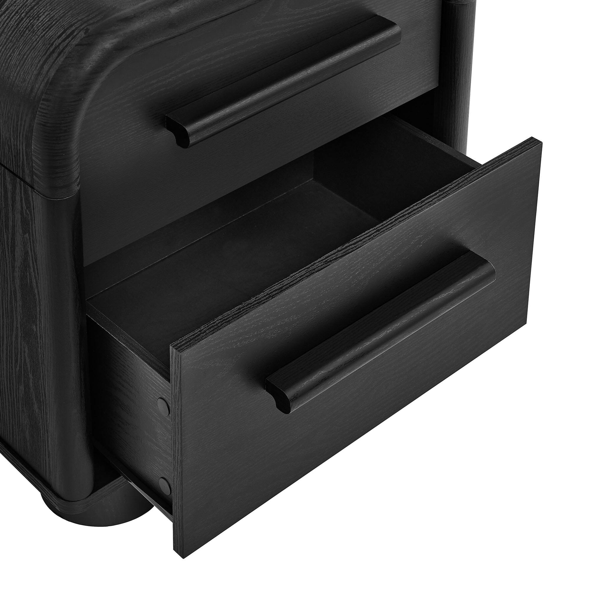 Alt View 6. Modway - Bellamy Curved 2-Drawer Nightstand by Modway - Black Oak.