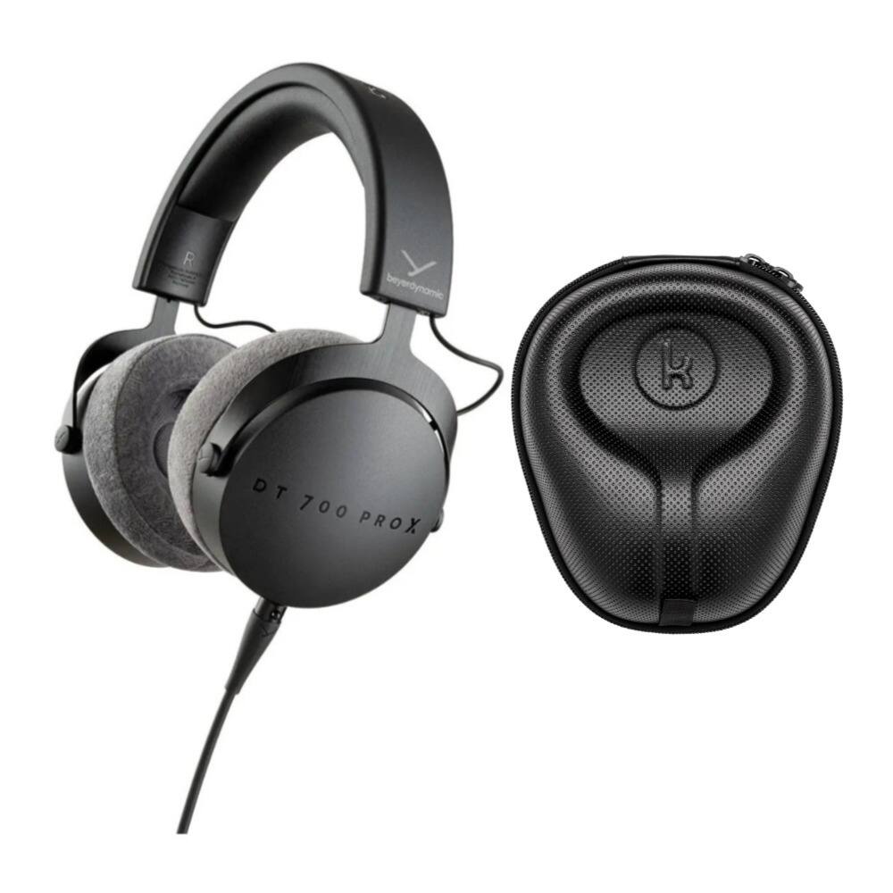 Beyerdynamic - DT 700 Pro X Closed Back Headphones with Hard Shell Headphone Case - Black