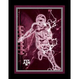 Fan Creations - Texas A&M Aggies 12'' x 16'' Framed Neon Player Print - Black