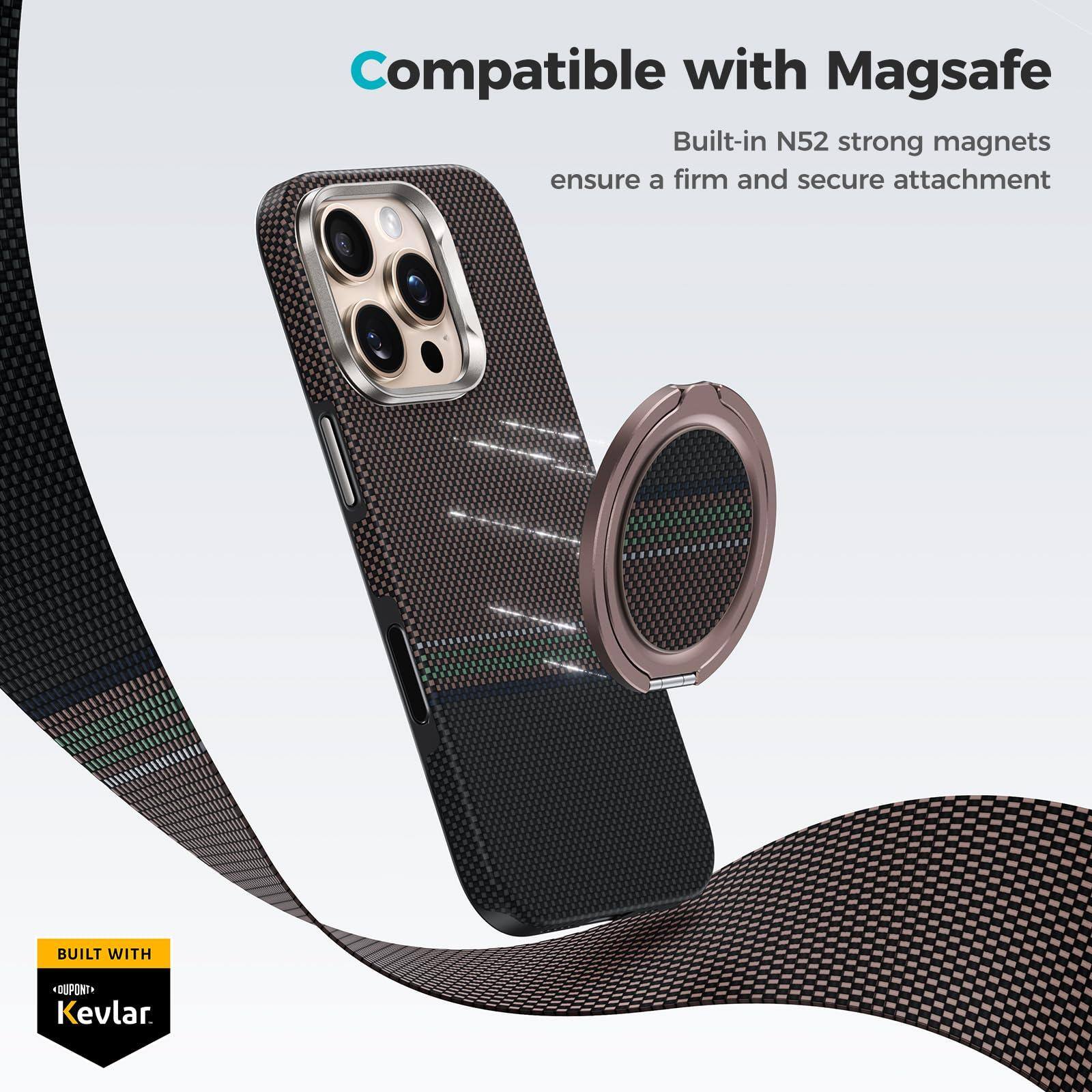Compatible with Magsafe  
Built-in N52 strong magnets ensure a firm and secure attachment  

BUILT WITH  
DUPONT® Kevlar®