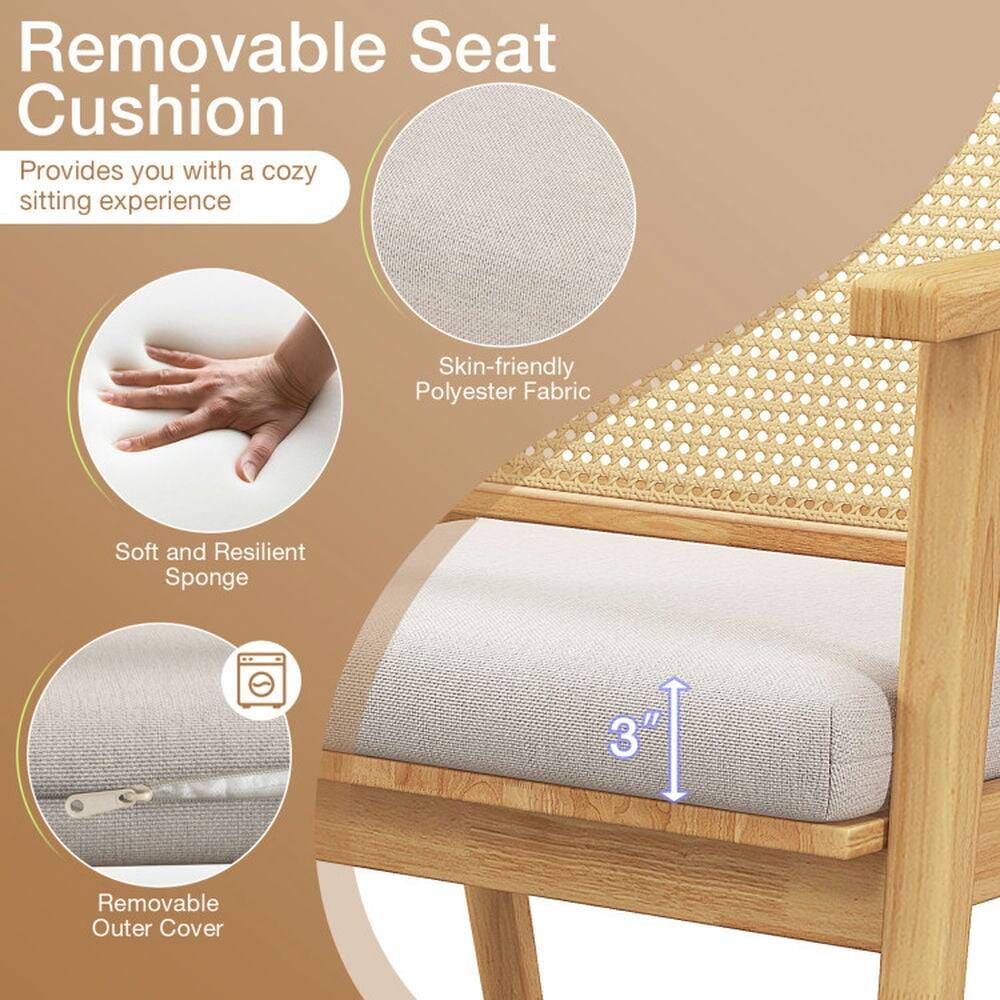 Removable Seat Cushion  
Provides you with a cozy sitting experience  

Skin-friendly Polyester Fabric  
Soft and Resilient Sponge  
3"  
Removable Outer Cover
