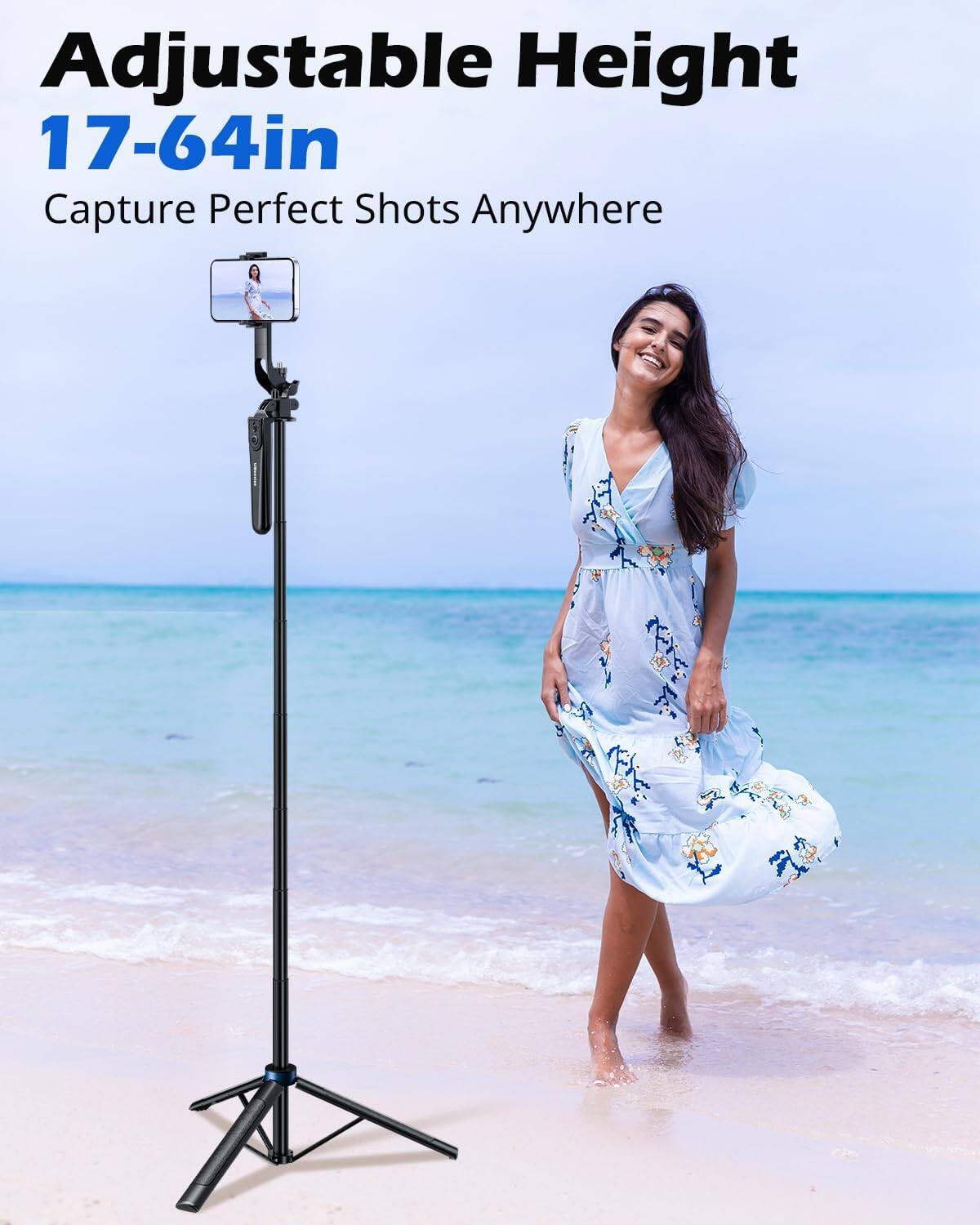Adjustable Height  
17-64in  
Capture Perfect Shots Anywhere