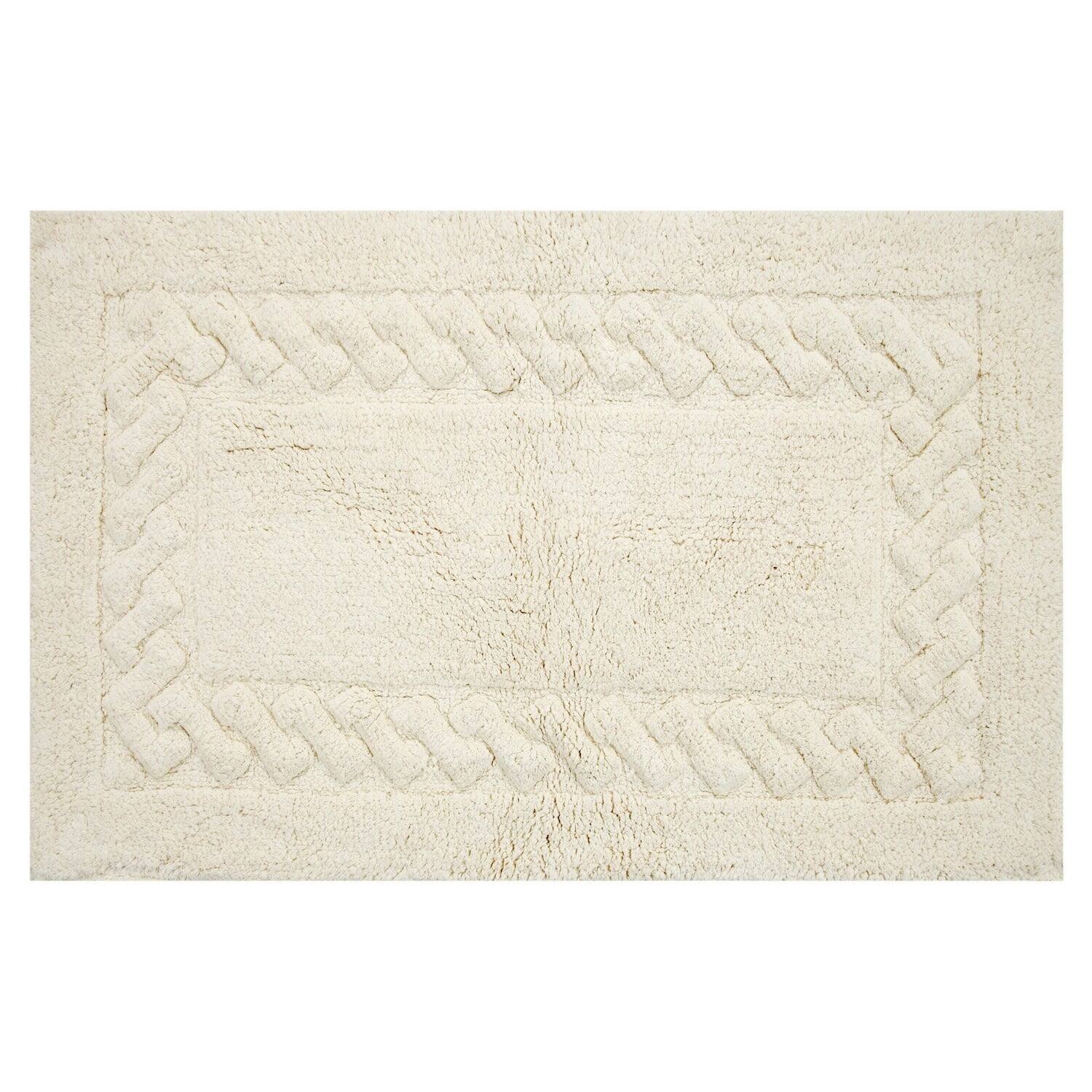 Luxurious Knightsbridge Chain Bath Rug - Non-Skid Cotton Rug - Ivory - Thumbnail 4