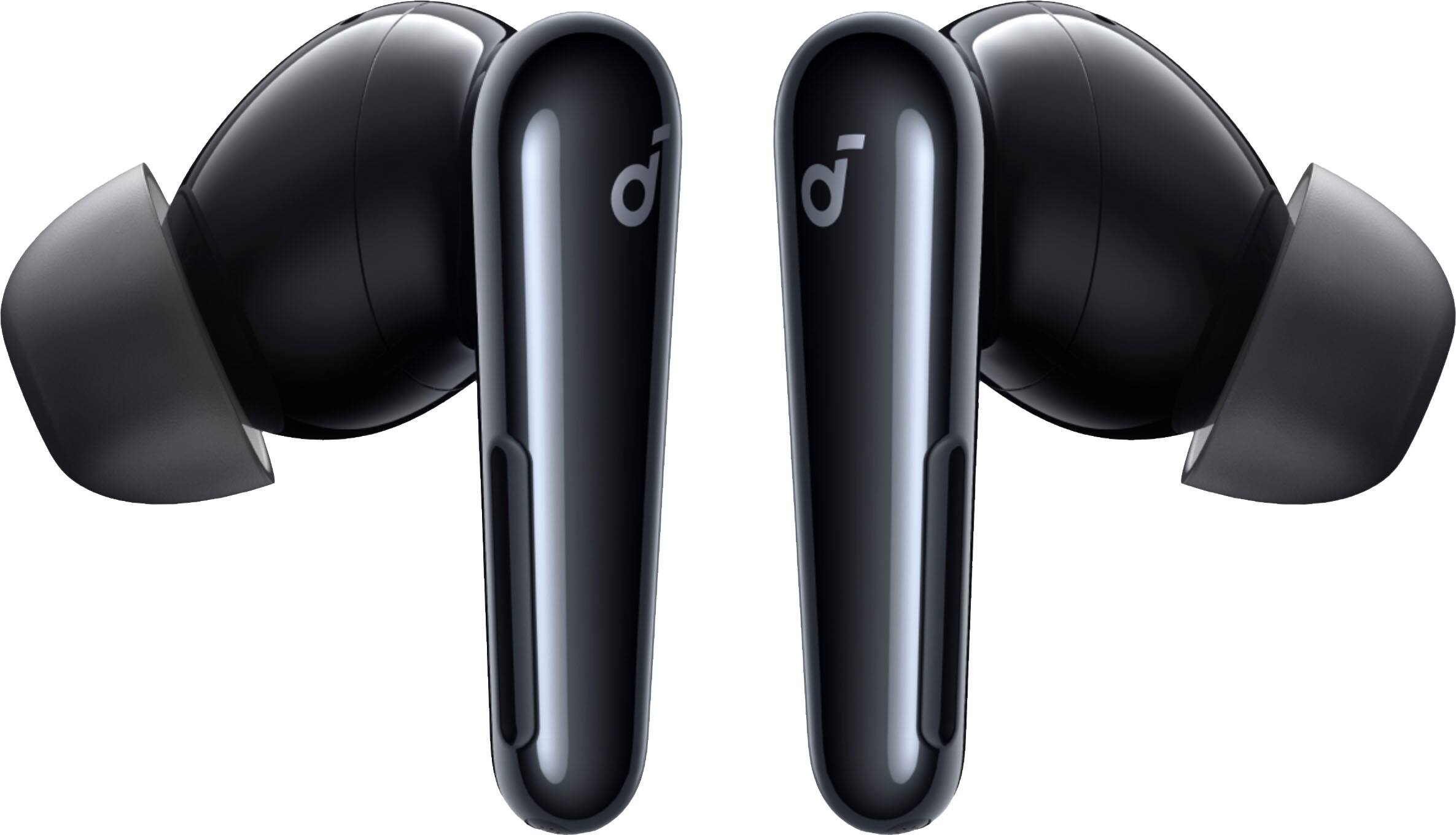 Angle. Soundcore - by Anker Liberty 4 Pro True Wireless Noise Cancelling Headphones - Glossy Black.