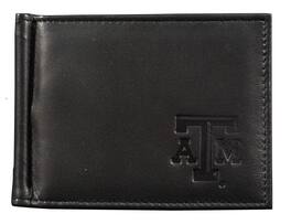 Rico Industries - Texas A&M Aggies Genuine Black Leather Money Clip Wallet RFID Blocking - Multi