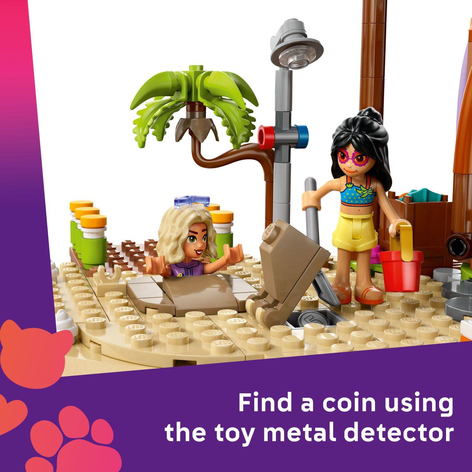 1 Find a coin using the toy metal detector.