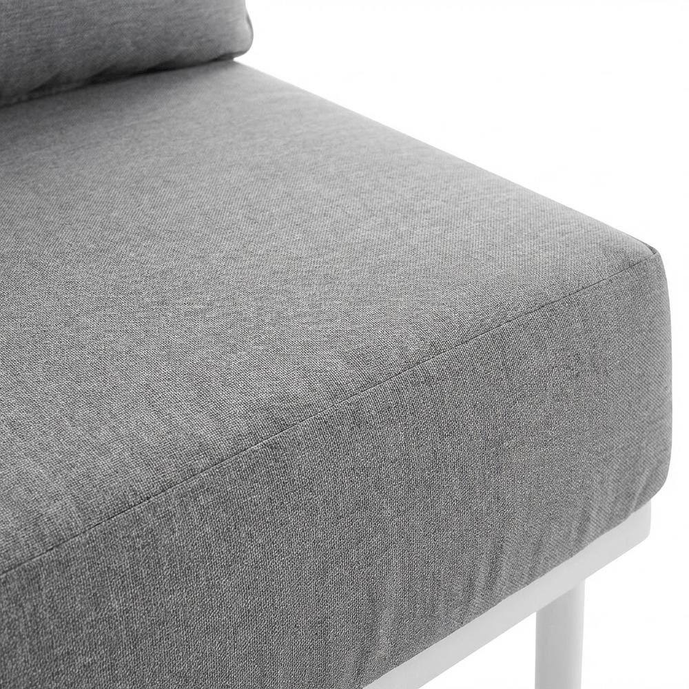 Alt View 1. Outdoor Escape - Aluminum Left-Facing Outdoor Patio Lounge Chair With Armrests - White.