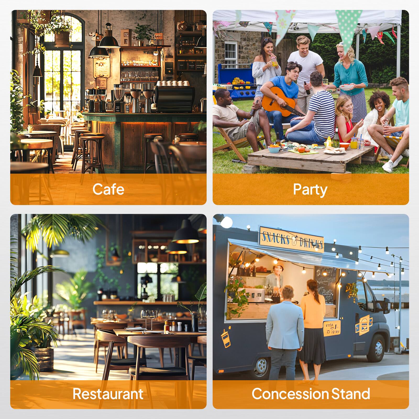 Cafe  
Party  
Restaurant  
Concession Stand