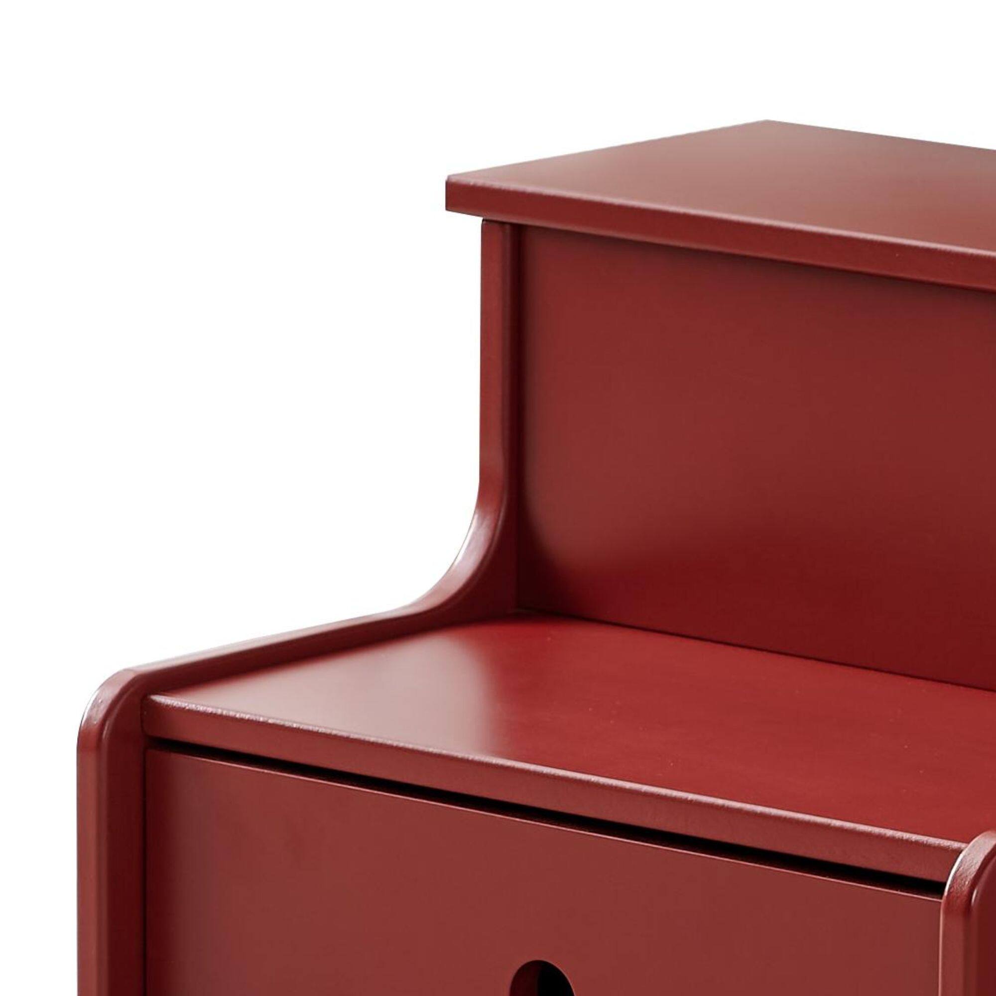 Back. Kings Brand Furniture - Kings Brand Furniture Wooden Toddler Step Stool for Kids with Storage for Bedroom, Bathroom & Kitchen - Red.