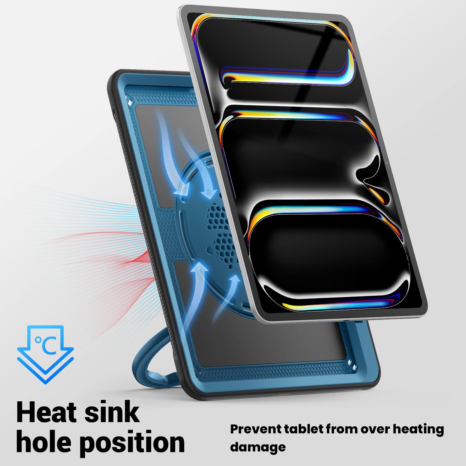 Heat sink hole position  
Prevent tablet from over heating damage