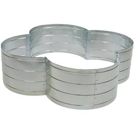Sunnydaze - 4-Leaf Clover-Shaped Galvanized Steel Raised Planter Bed - Silver