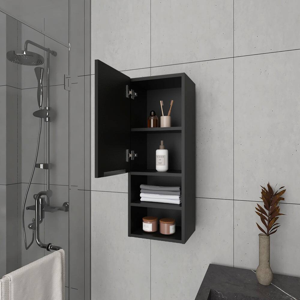 Back. Treevol Furniture - Hazelton Medicine Cabinet,Bathroom,Black - Black.