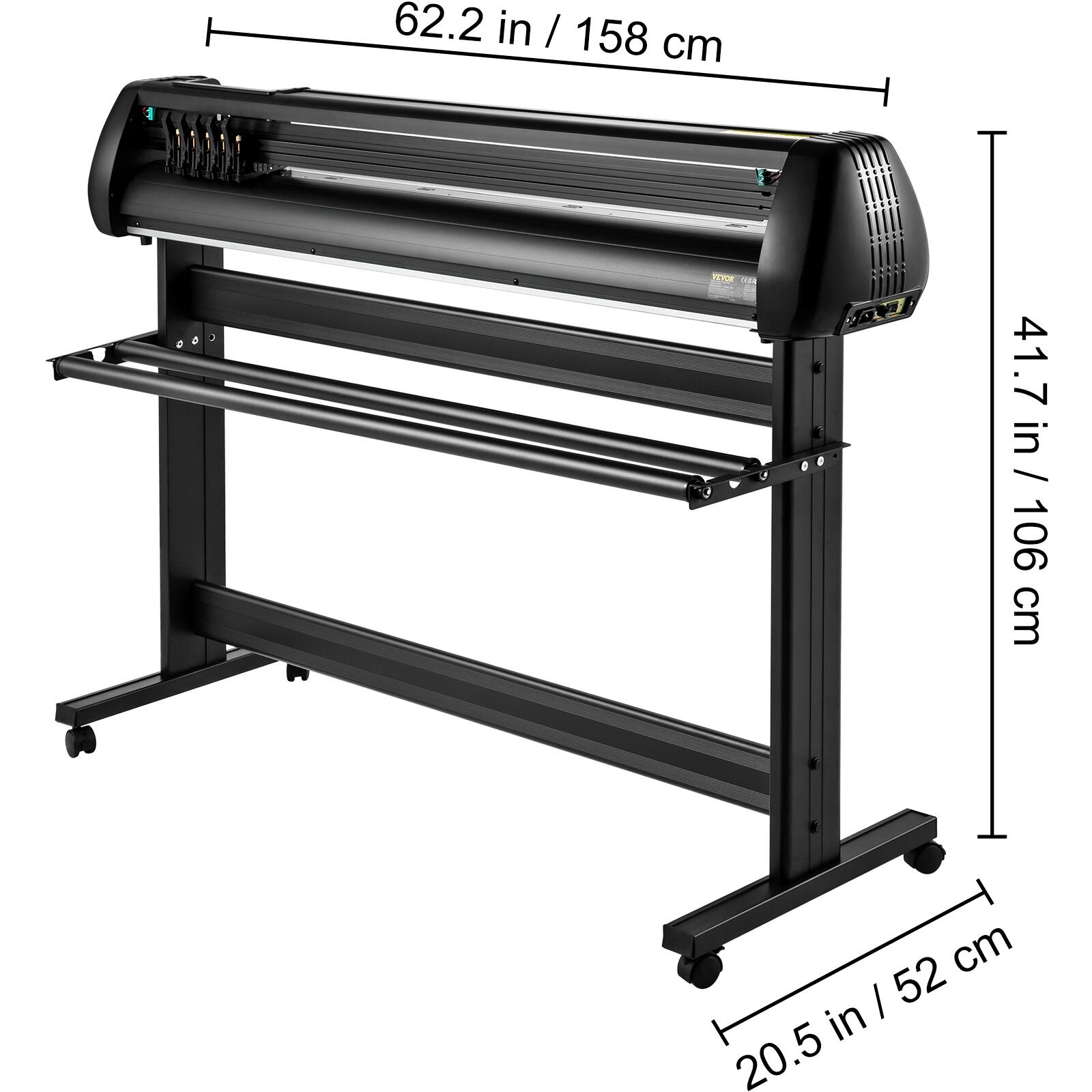62.2 in / 158 cm  
41.7 in / 106 cm  
20.5 in / 52 cm
