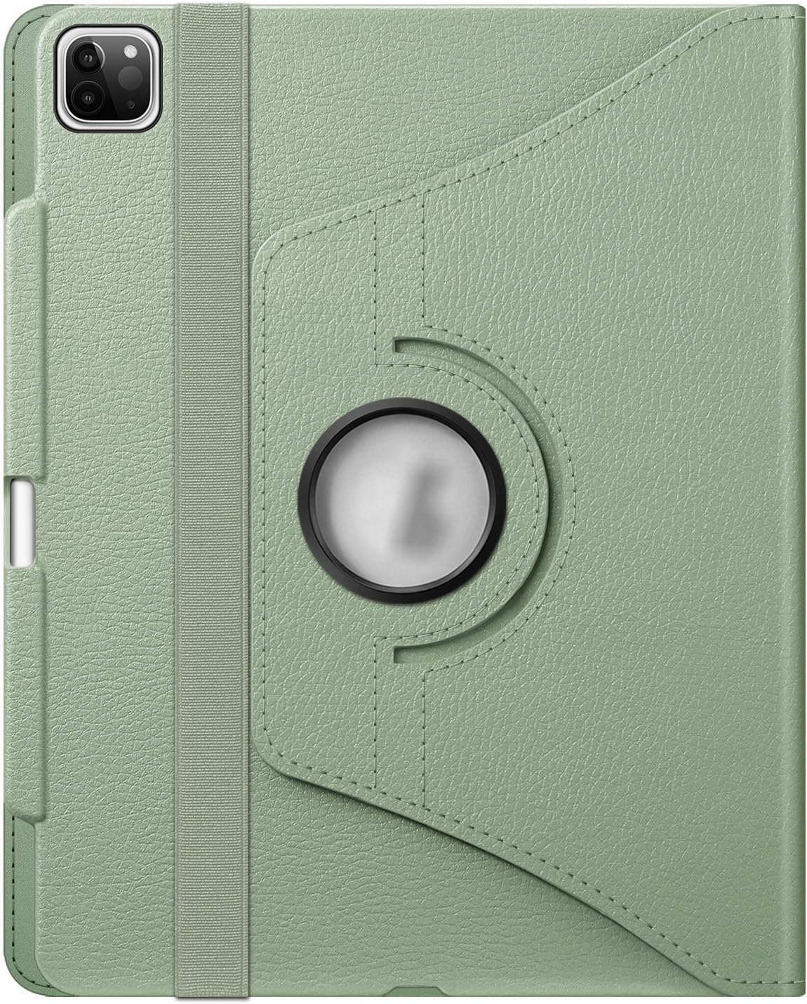 Alt View 4. Fintie - Rotating Case for iPad Pro 12.9 6th/5th/4th/3rd Generation 360° Swivel Stand Shockproof Protective Cover Sleep/Wake - Sage Green.