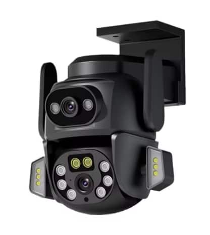 Cluzine - 4MP WiFi PTZ Camera Dual Screen Dual Lens Smart Home AI Auto Tracking Waterproof Camera