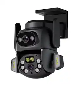 Cluzine - 4MP WiFi PTZ Camera Dual Screen Dual Lens Smart Home AI Auto Tracking Waterproof Camera