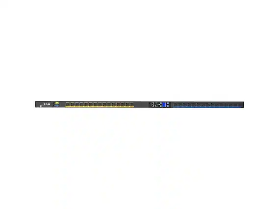 Front. Eaton - Eaton EMI102-10, 0U Vertical 30 Outlets Metered Input ePDU - Black.