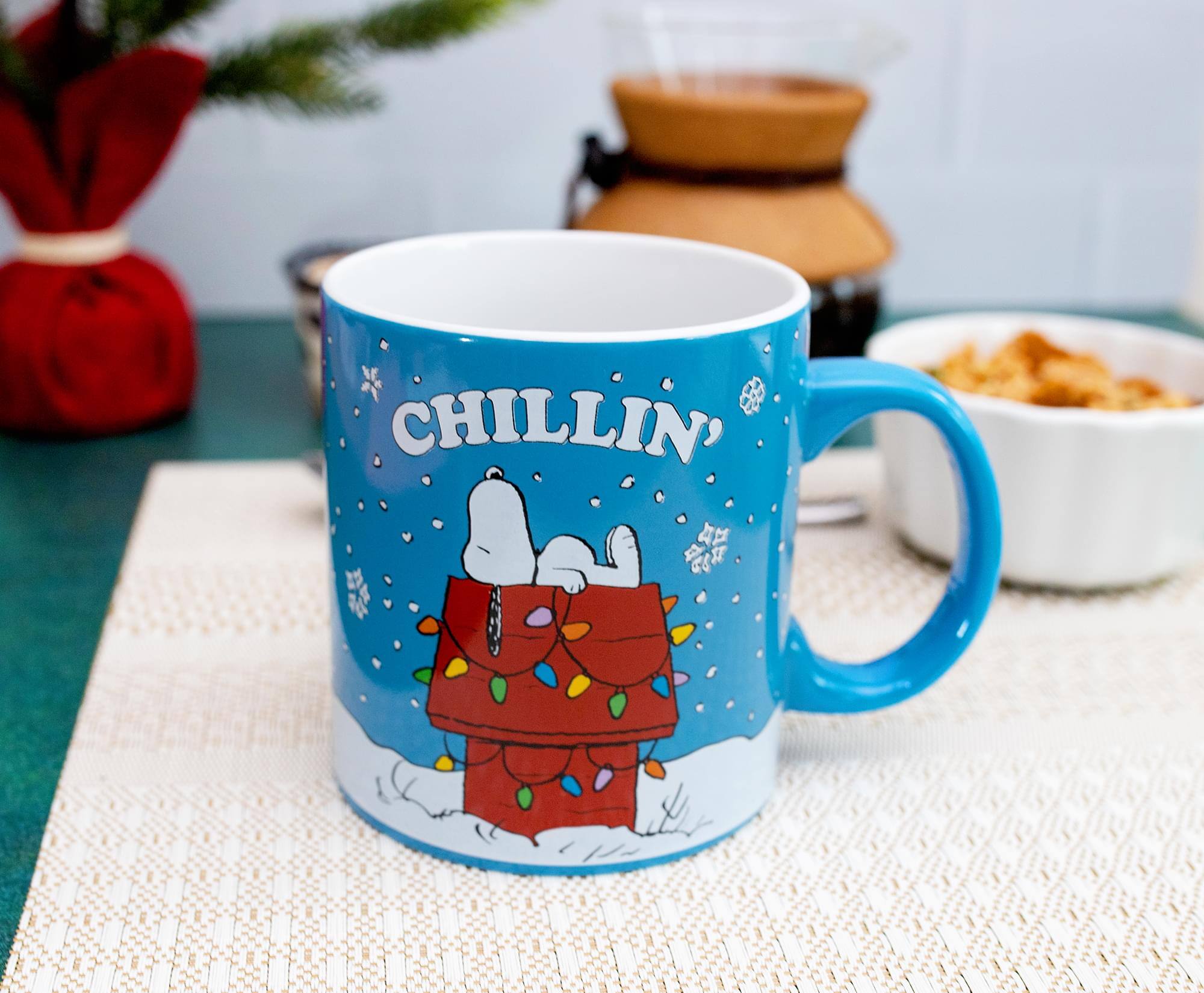 Alt View 3. Silver Buffalo - Peanuts Snoopy "Chillin" Ceramic Mug | Holds 20 Ounces - Blue.