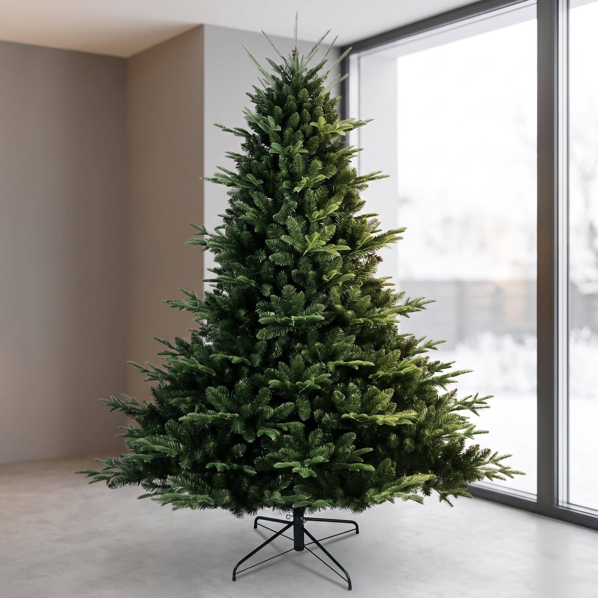 Angle. Forest'nSky - 4 ft. Full-Shaped Artificial Christmas Tree with 714 PE/PVC Tips and Metal Stand - Green.