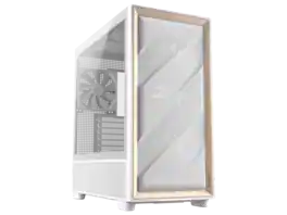 Antec - FLUX Wood White, 5 PWM Fans, High-Airflow Front, Type-C, 420mm Radiator, Up to 9 Fans, Mid-Tower E-ATX Case - White