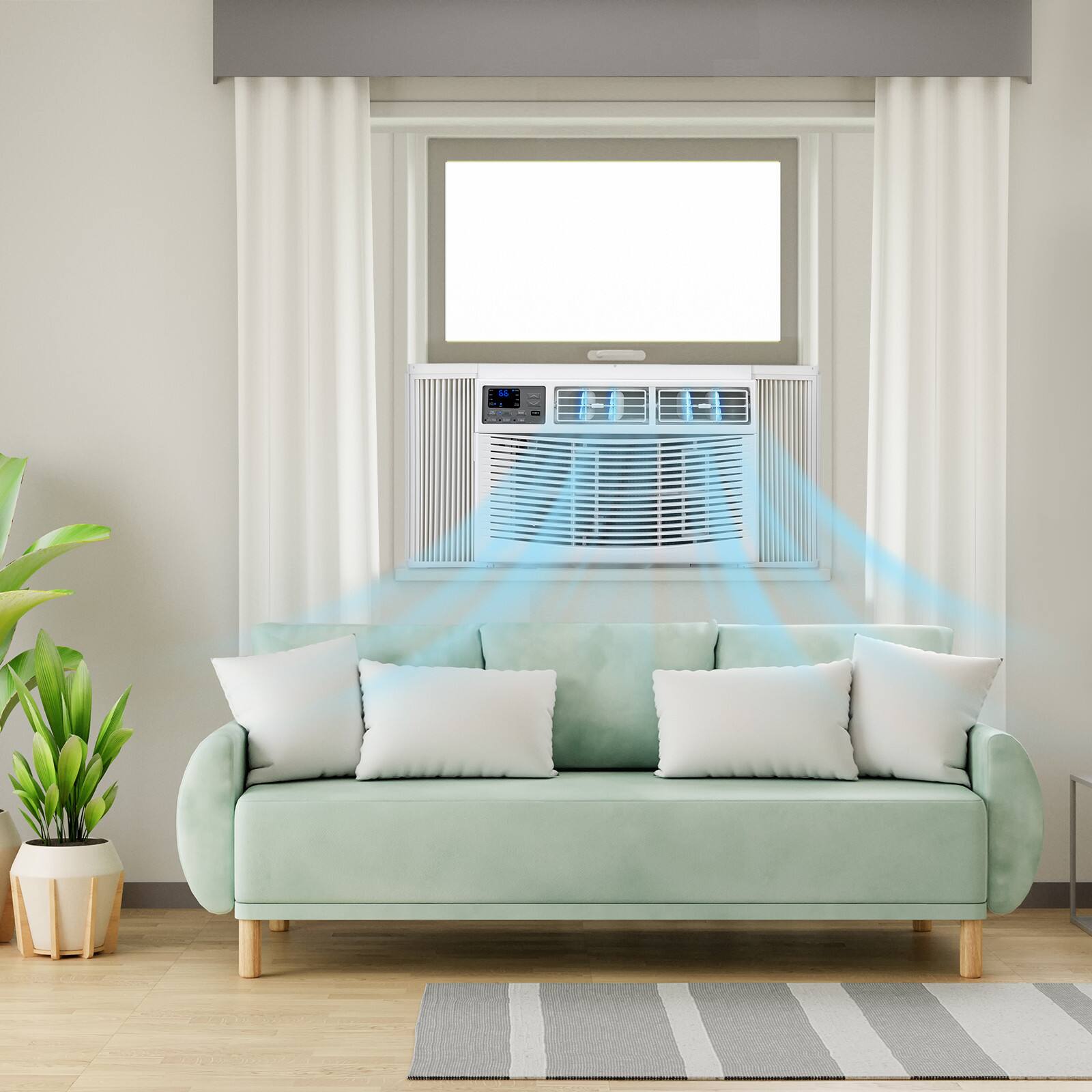 Alt View 8. Winado - 24000 BTU Window Air Conditioner with WiFi, Energy Saving Window AC Unit with Remote & App Control, Timer Function - White.