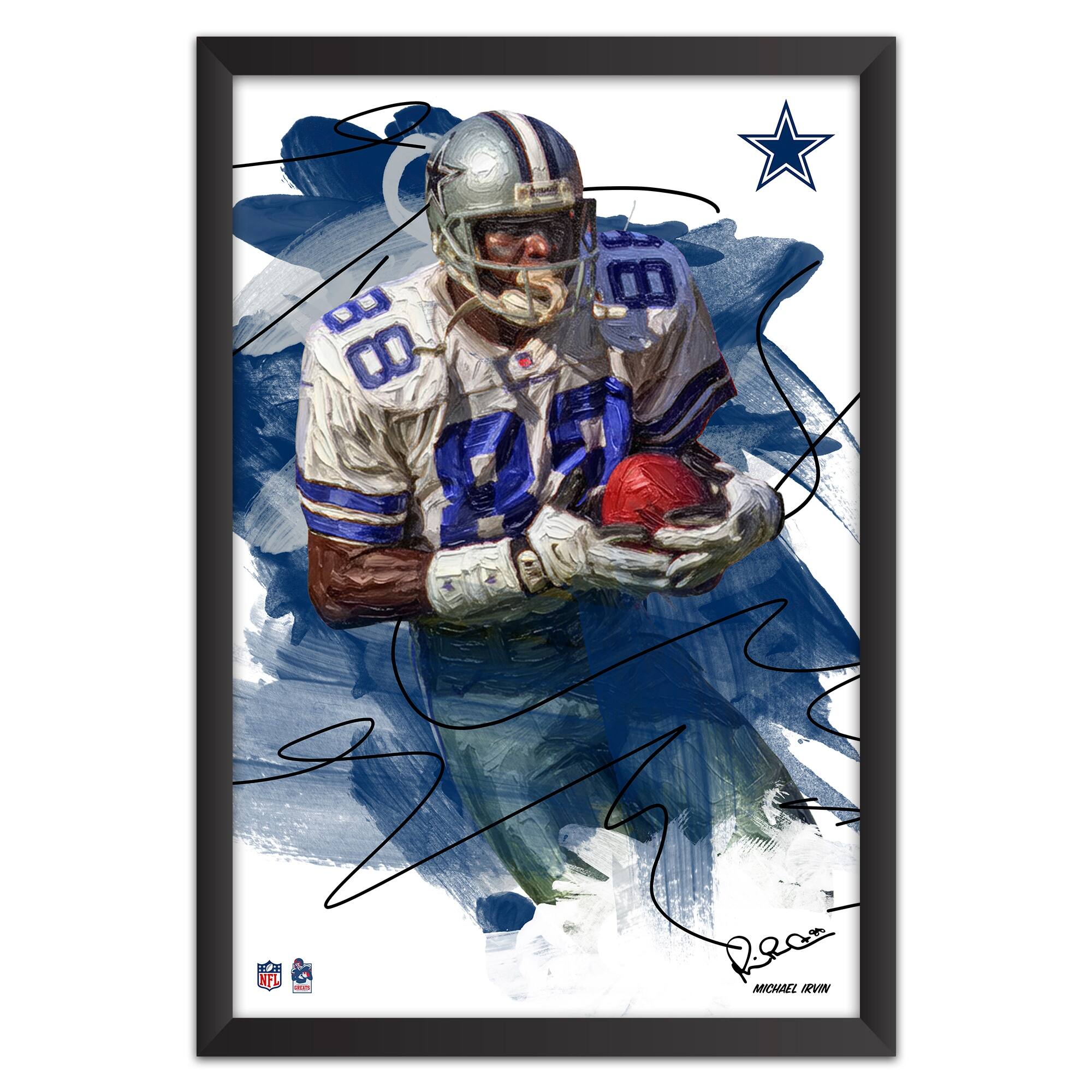 Michael Irvin Dallas Cowboys 14" x 20" Brush Stroke Player Framed Art Print