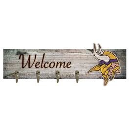Fan Creations - Minnesota Vikings 24" x 6" Mounted Coat Hanger - Multicolor